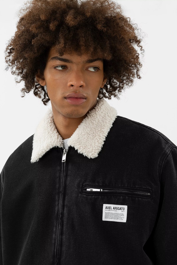 Axel Arigato Crew Pehmustettu Farkkutakki Musta Kivi Pesty