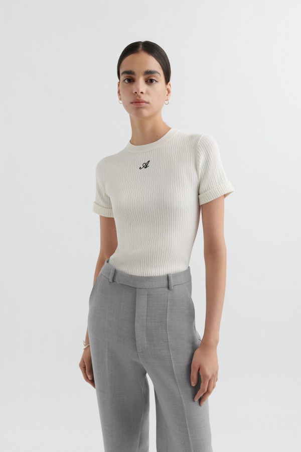 Axel Arigato Ecru Kunnia Neulottu T-paita