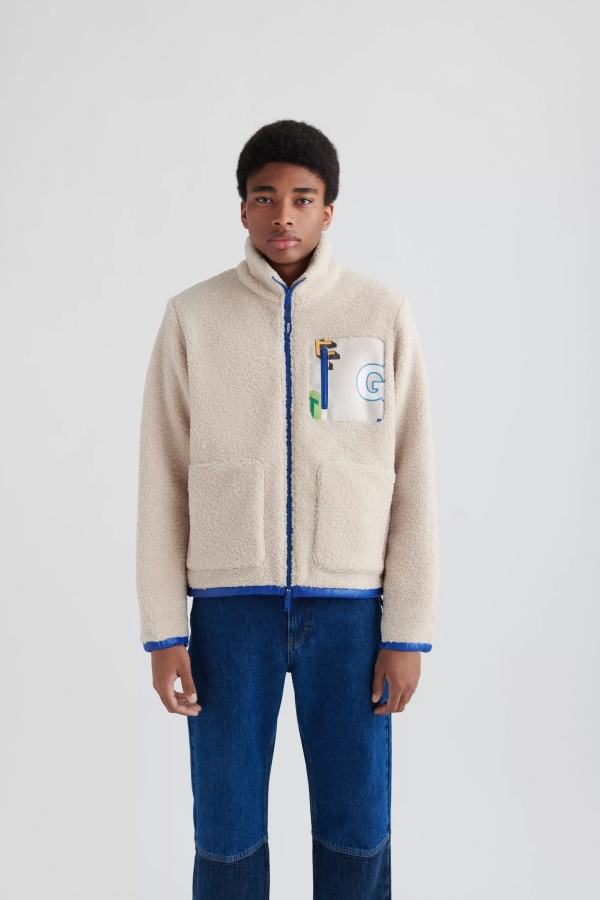 Axel Arigato Ecru Sininen Inferno Billie Fleecetakki