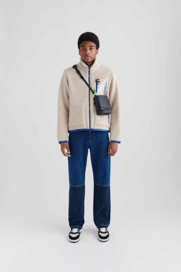 Axel Arigato Ecru Sininen Inferno Billie Fleecetakki