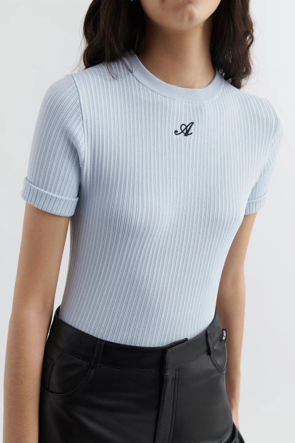 Axel Arigato Kunnia Neuloa T-paita Vaaleansininen