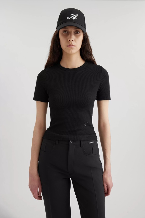 Axel Arigato Musta Signature Slim Rib T-paita