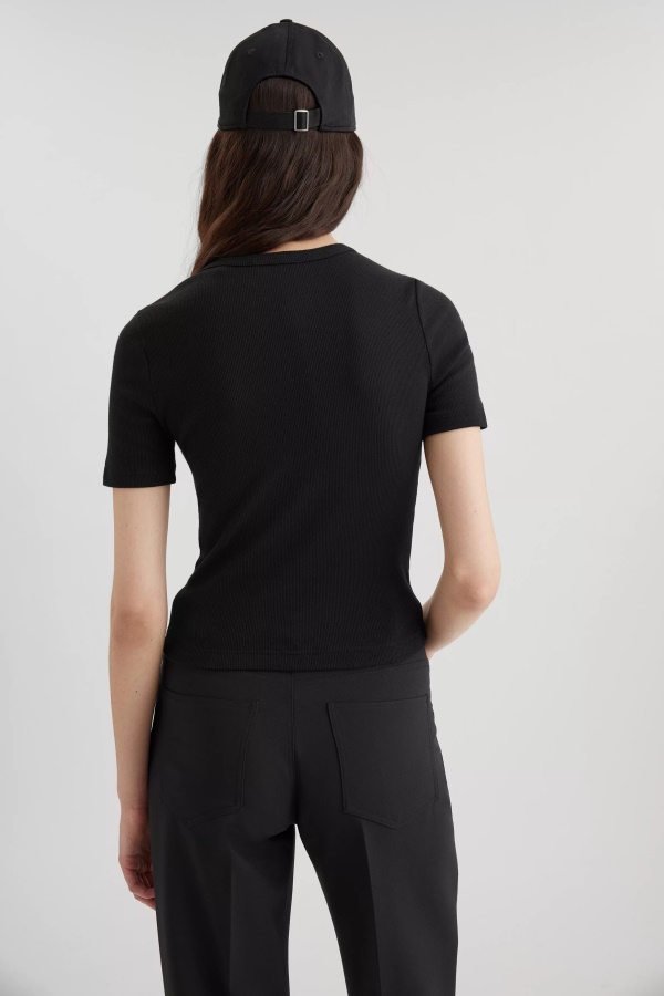 Axel Arigato Musta Signature Slim Rib T-paita