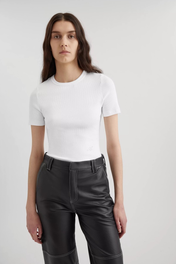 Axel Arigato Signature Slim Rib T-paita Valkoinen