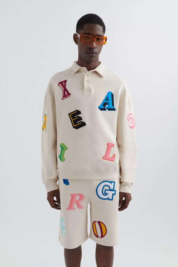 Axel Arigato Vaalea Beige Helvetin Monogrammi Poolopaita