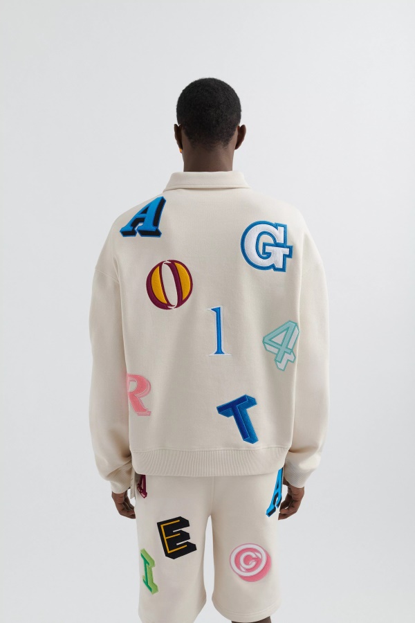 Axel Arigato Vaalea Beige Helvetin Monogrammi Poolopaita