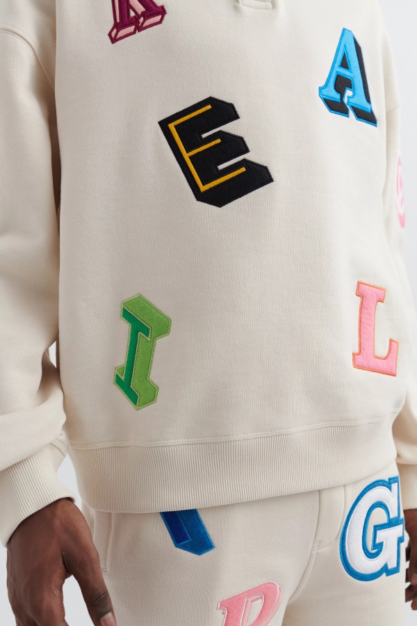 Axel Arigato Vaalea Beige Helvetin Monogrammi Poolopaita