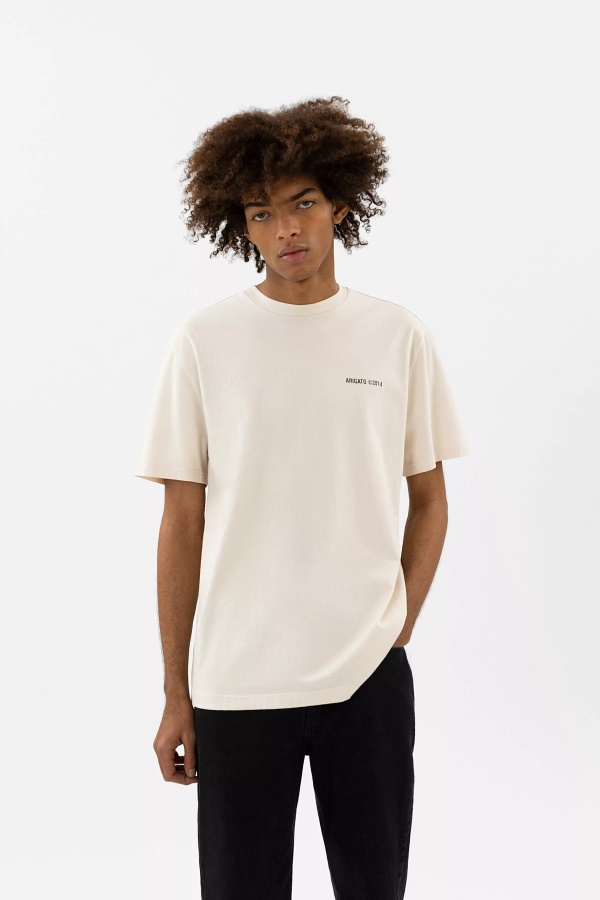 Axel Arigato Vaalea Beige Monogrammi T-paita